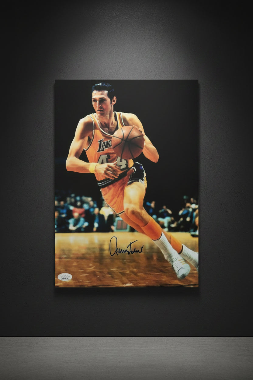 Jerry West Signed LA Pose 1 11x14 Photo (JSA)