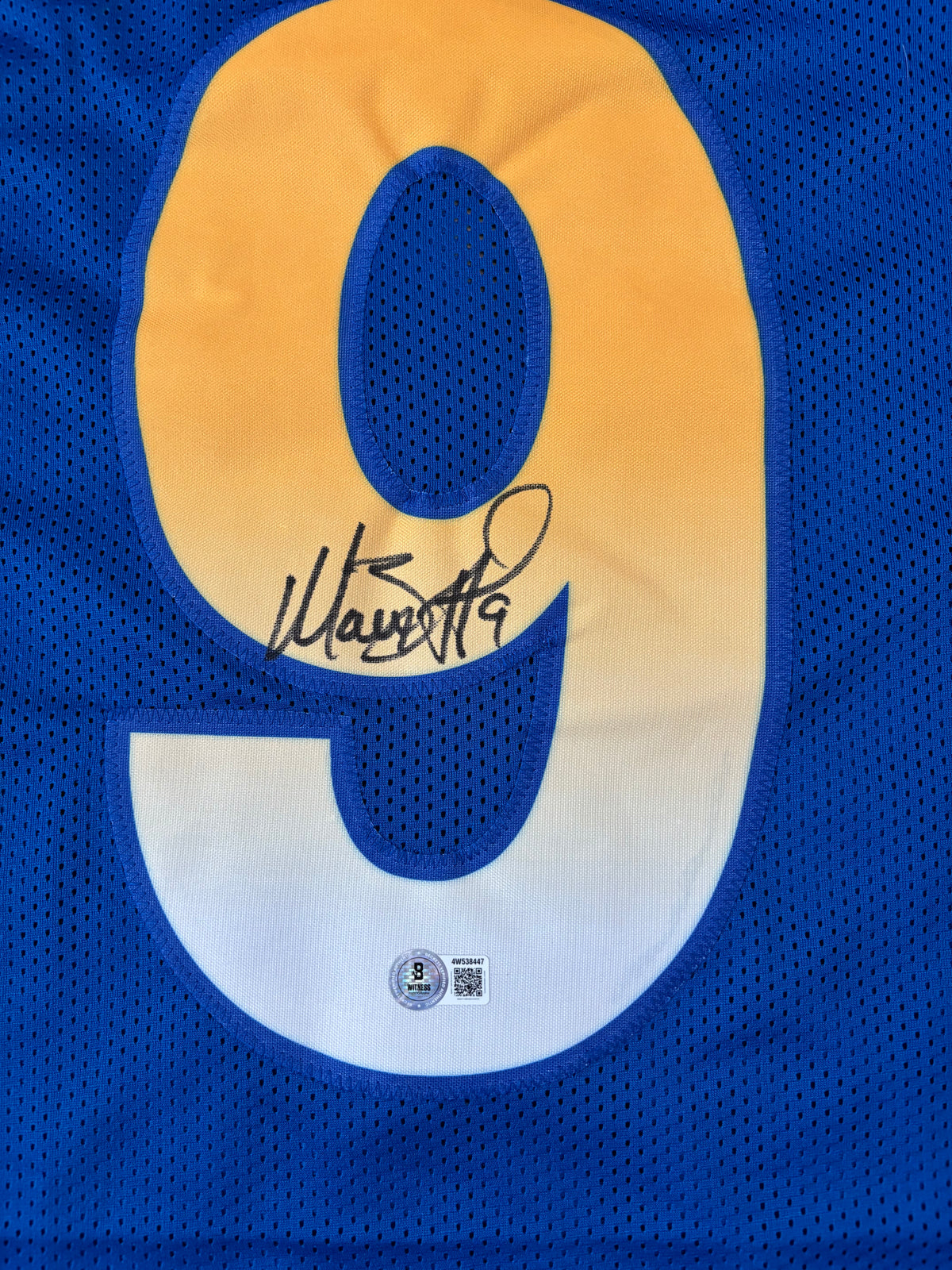 Matthew Stafford Signed LA Blue Football Jersey (Beckett)