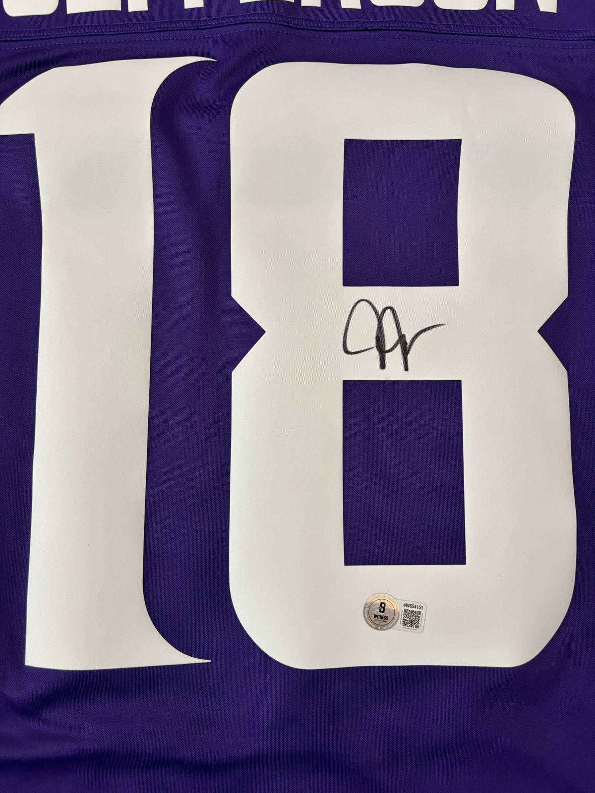 Justin Jefferson Signed Minnesota Purple Football Jersey (Beckett)