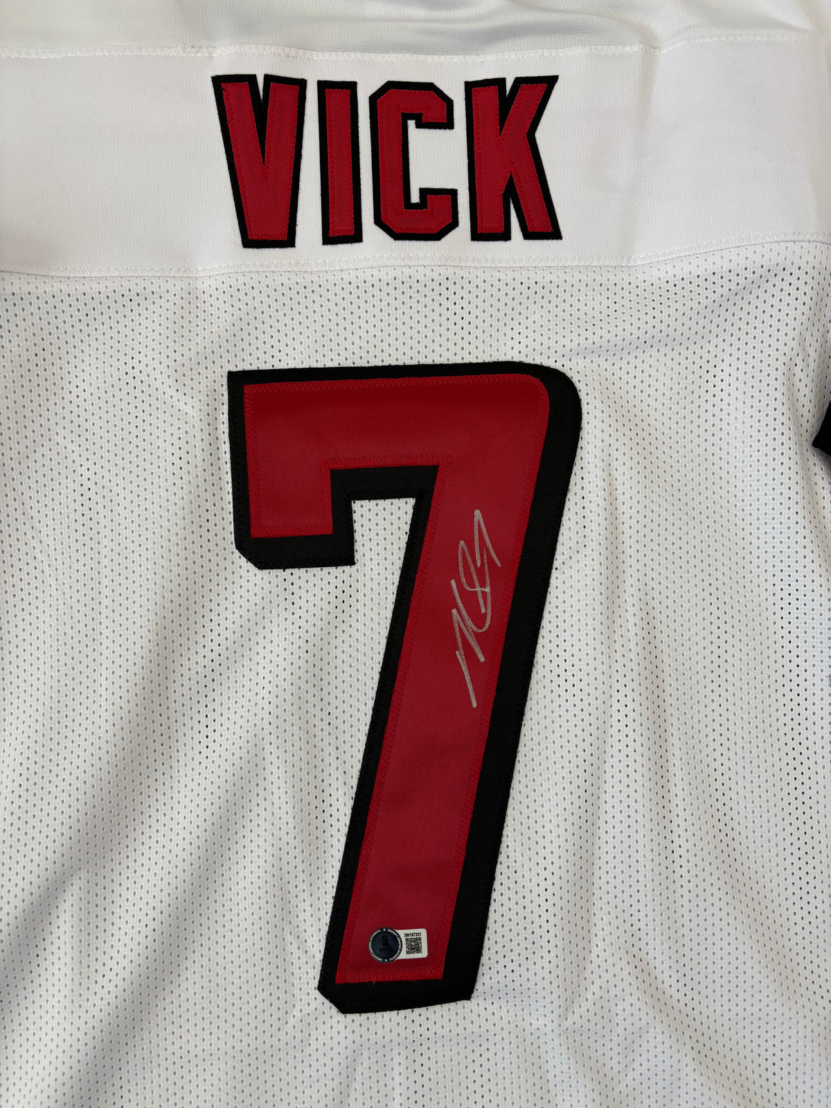Michael Vick Signed Atlanta White Football Jersey (Beckett)