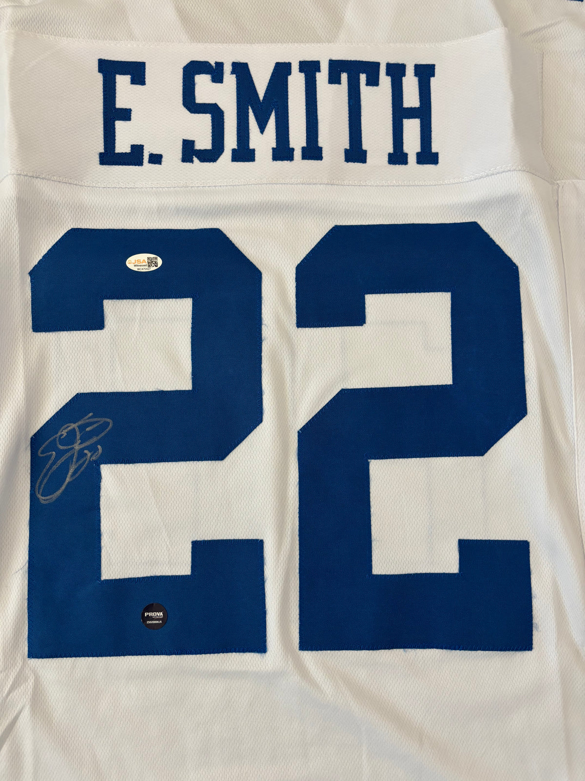 Emmitt Smith Signed Dallas White Jersey (PSA)