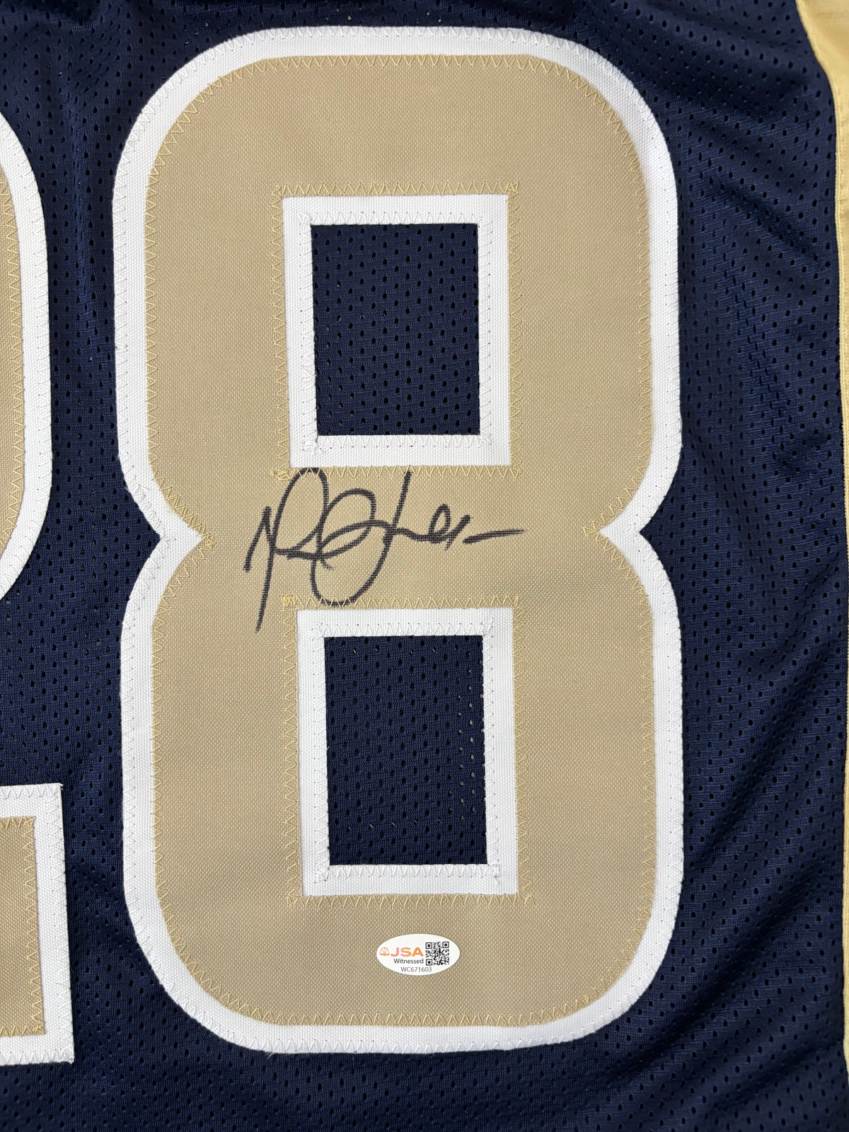 Marshall Faulk Signed St. Louis Navy Jersey (Beckett)