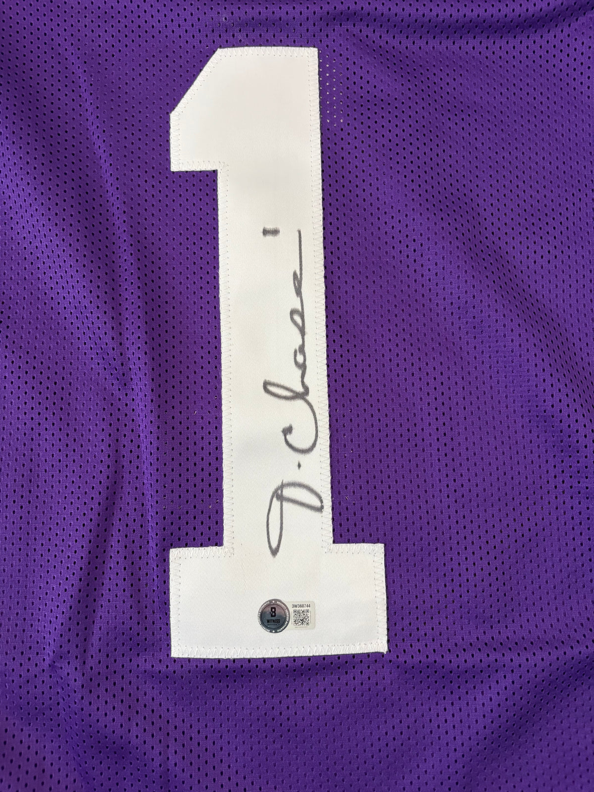 Ja'Marr Chase Signed LSU Purple Football Jersey (Beckett)