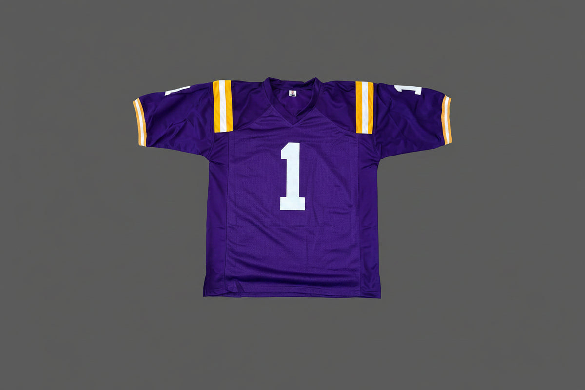 Ja'Marr Chase Signed LSU Purple Football Jersey (Beckett)