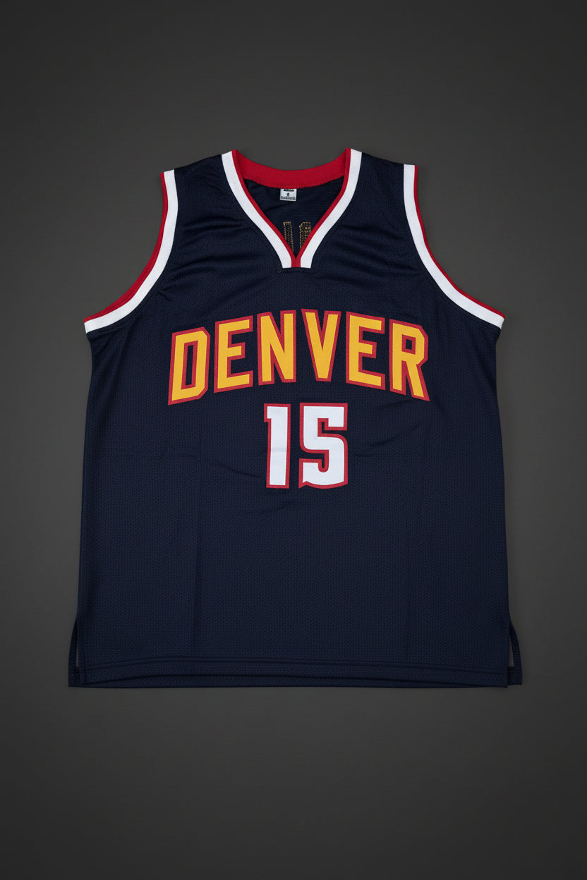 Nikola Jokic Signed Denver Navy Basketball Jersey (JSA)