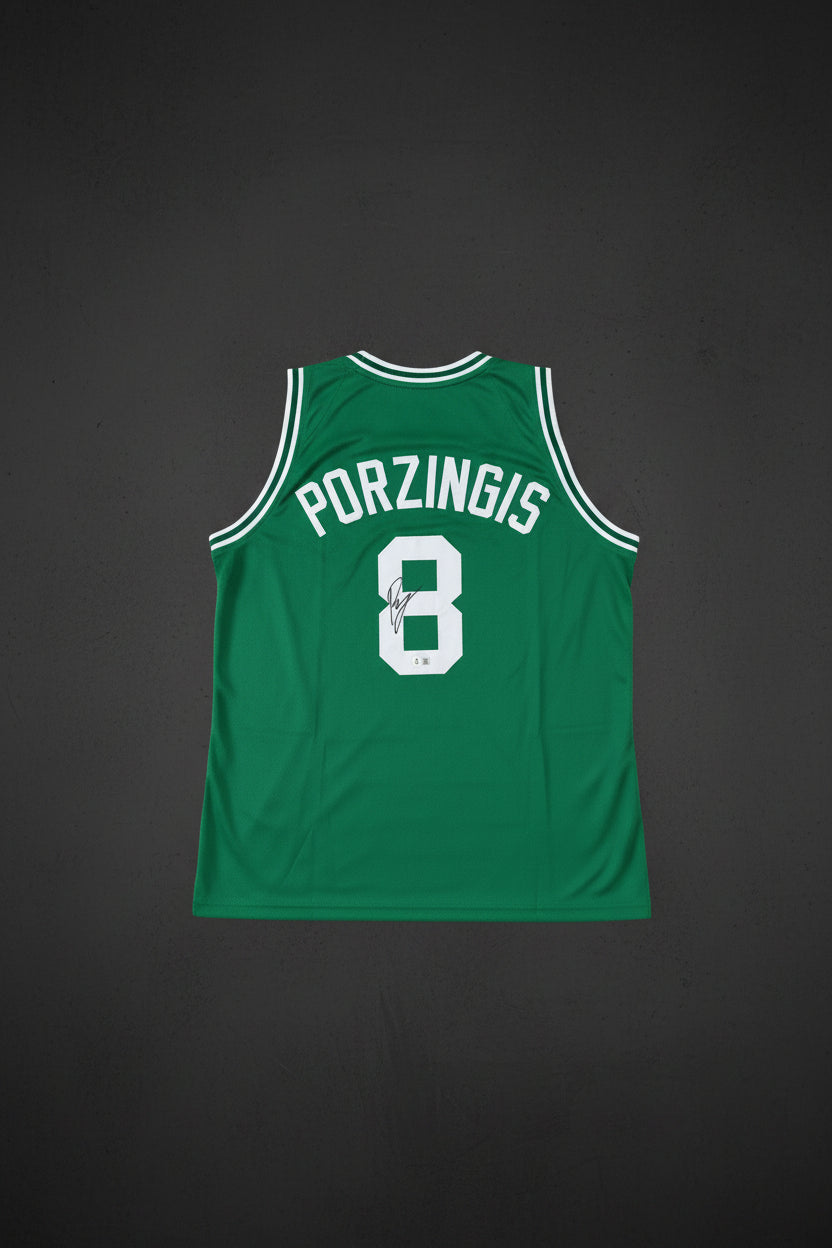 Kristaps Porzingis Signed Boston Green Jersey (Beckett)