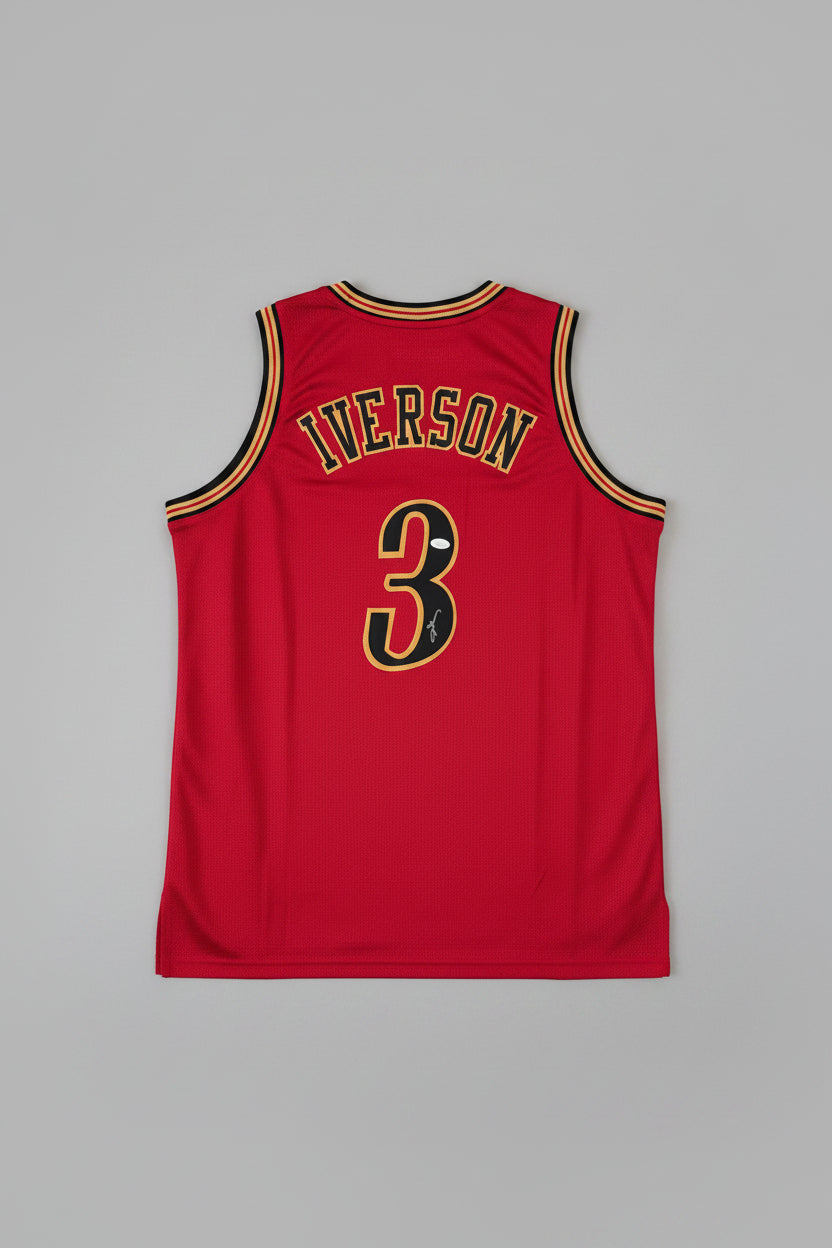 Allen Iverson Signed Philadelphia Red Jersey (Beckett)