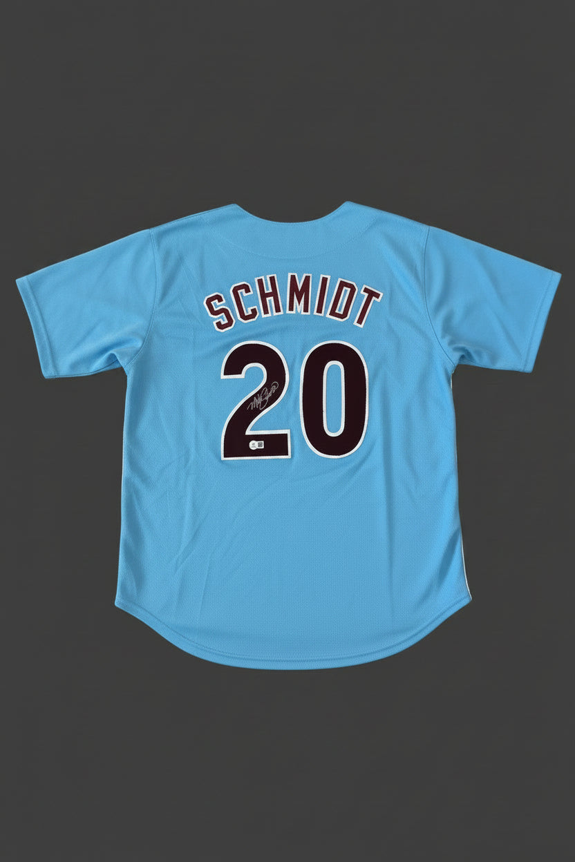 Mike Schmidt Signed Philadelphia Light Blue Jersey (Beckett)