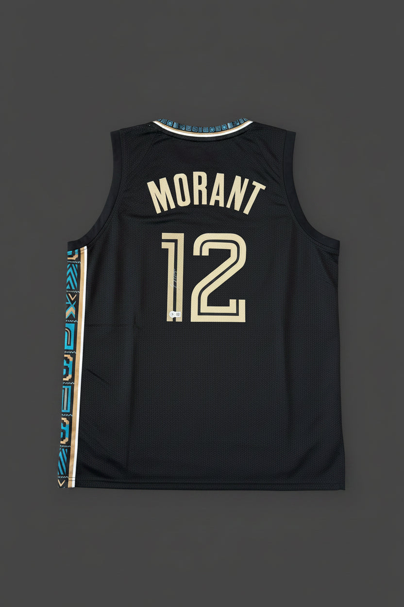 Ja Morant Signed Memphis Black Jersey (Beckett)