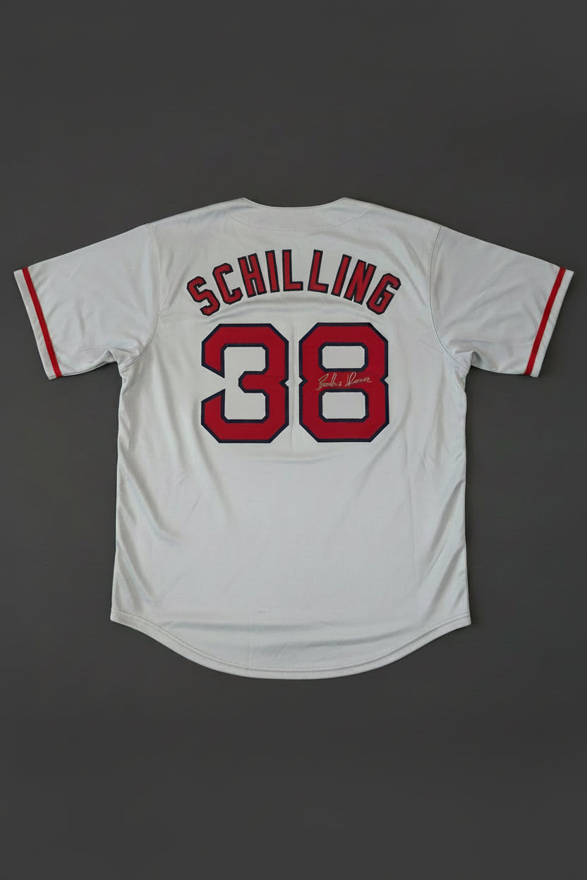 Curt Schilling Signed Boston Grey Jersey (JSA)