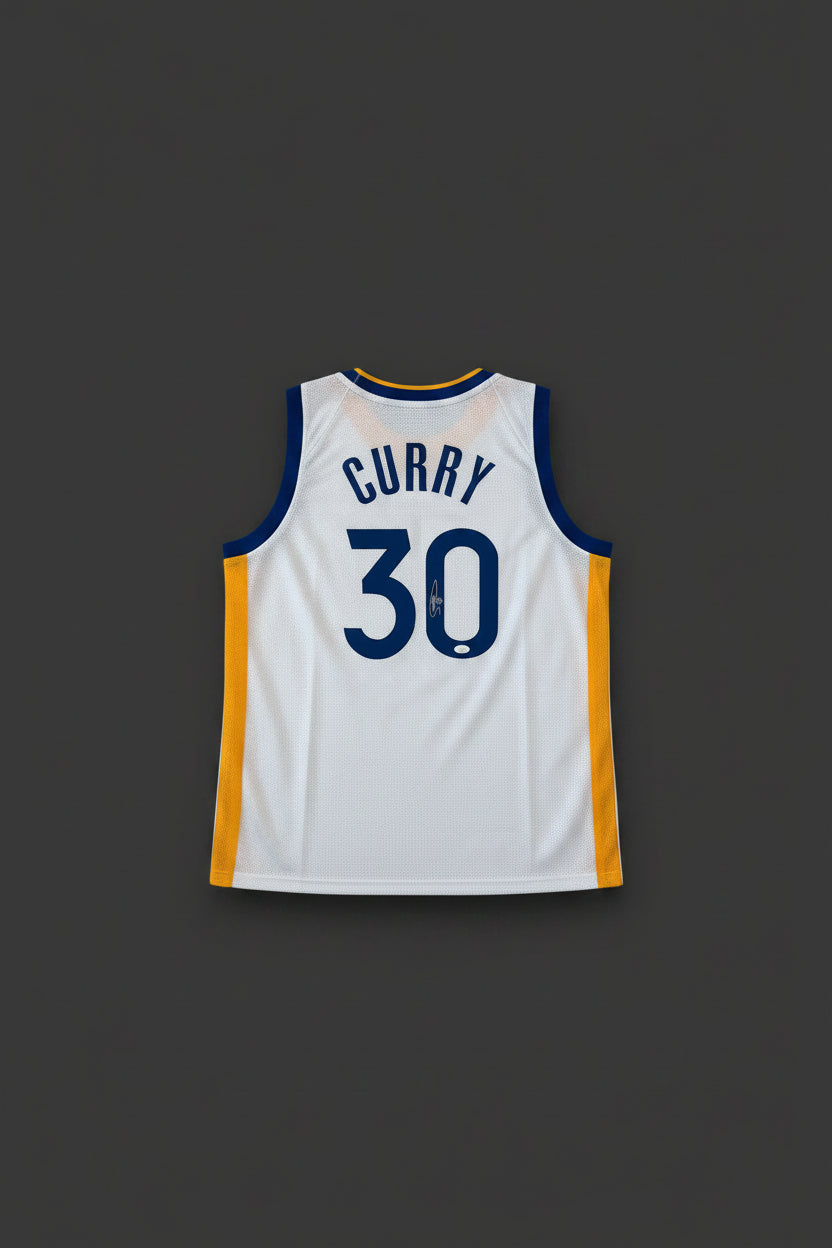 Stephen Curry Signed GS White Basketball Jersey (JSA)