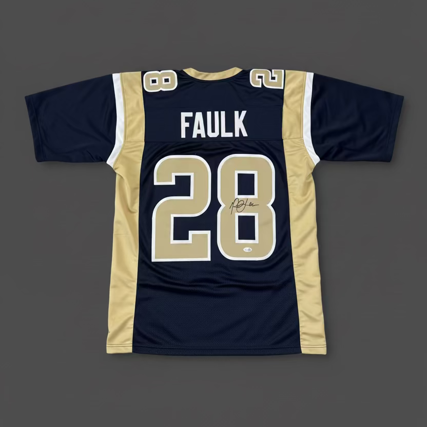 Marshall Faulk Signed St. Louis Navy Jersey (Beckett)