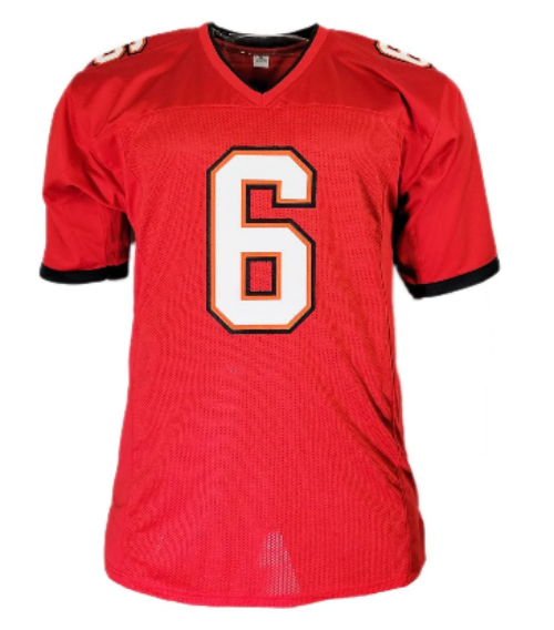 Baker Mayfield Signed TB Red Football Jersey (Beckett)