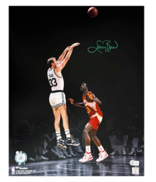 Larry Bird Signed Green Celtic 16x20 Photo (Beckett)