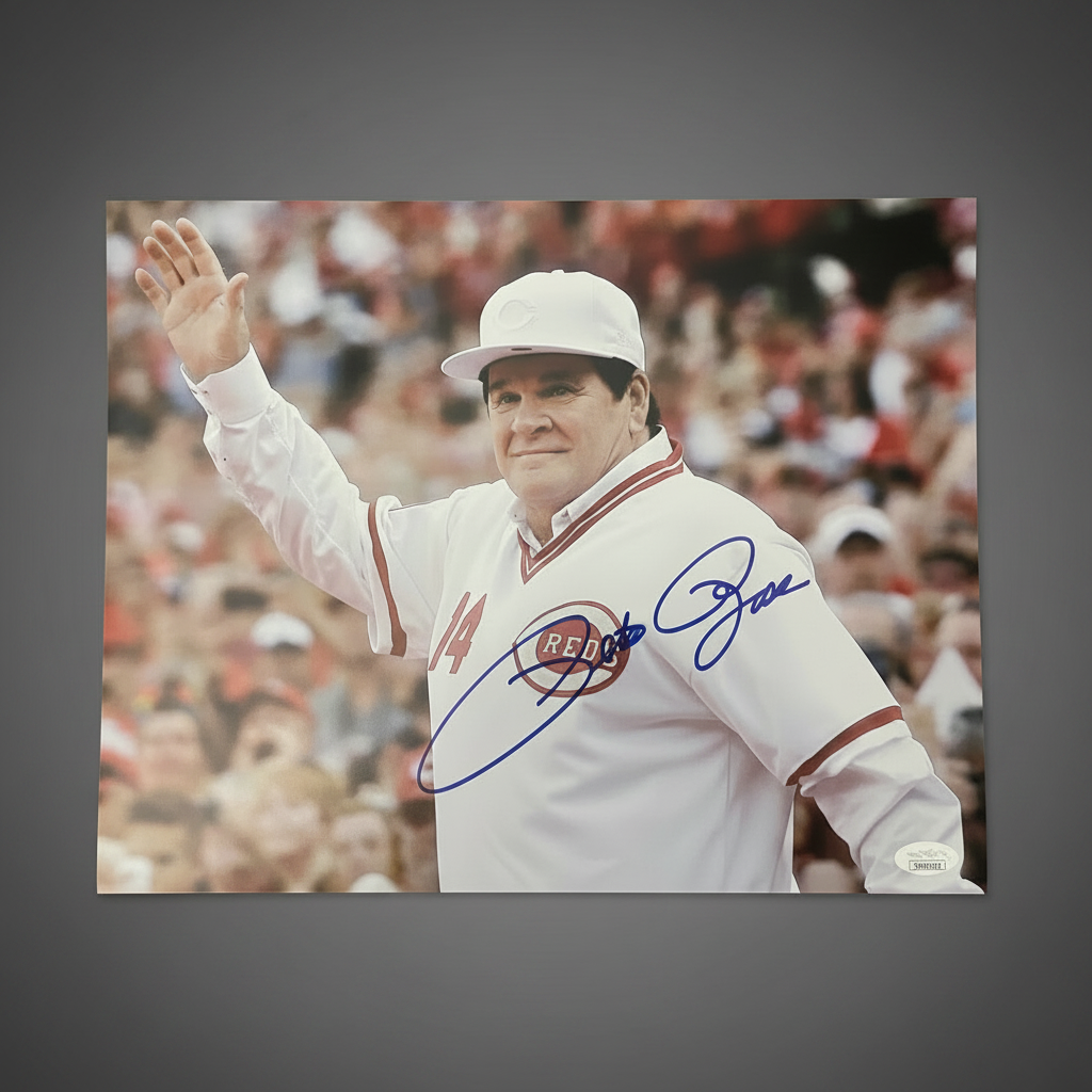Pete Rose Signed Waving 11x14 Photo (JSA)