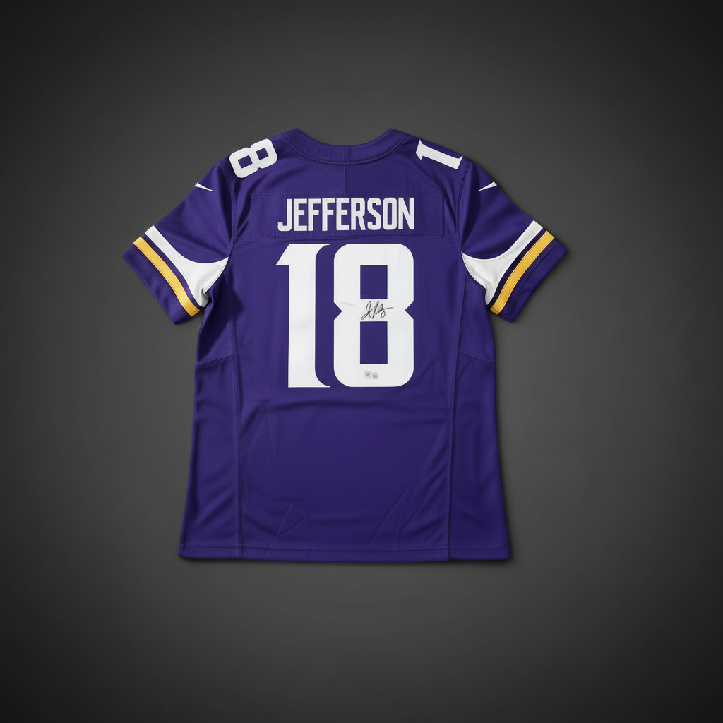 Justin Jefferson Signed Minnesota Vikings Purple Football Jersey (Beckett)