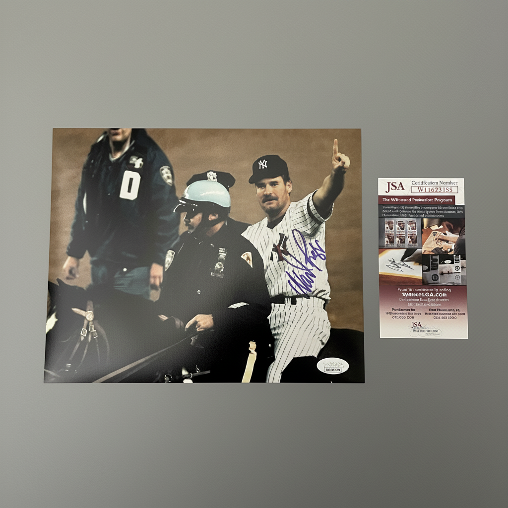 Wade Boggs signed 8x10 photo with JSA certificate card